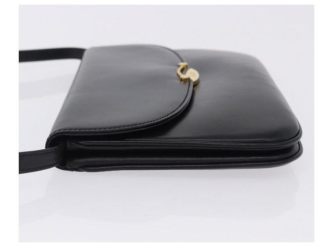 BALLY Schultertasche aus Leder Schwarz Goldfarben Auth 202267A - Ansicht 4