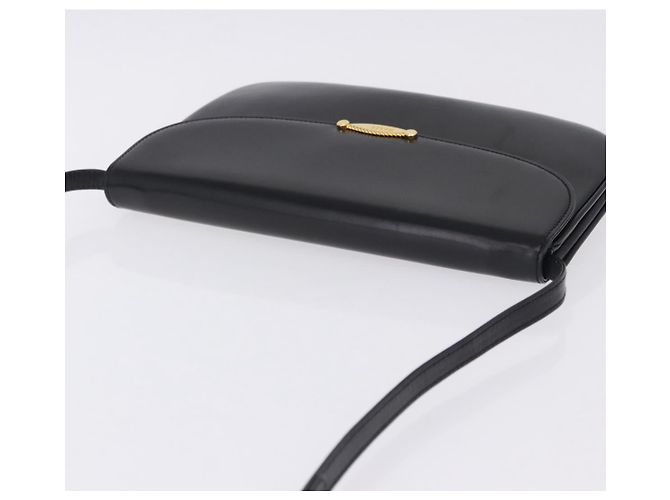 BALLY Schultertasche aus Leder Schwarz Goldfarben Auth 202267A - Ansicht 6