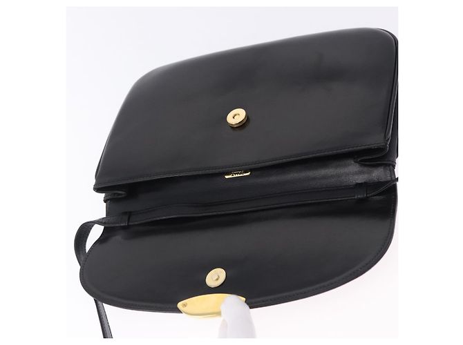 BALLY Schultertasche aus Leder Schwarz Goldfarben Auth 202267A - Ansicht 9
