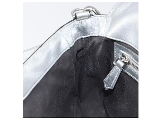 Borsa a spalla FENDI Zucca Mamma Baguette in pelle argento 8BR600 Auth yk20852SAM Prata - vista 25