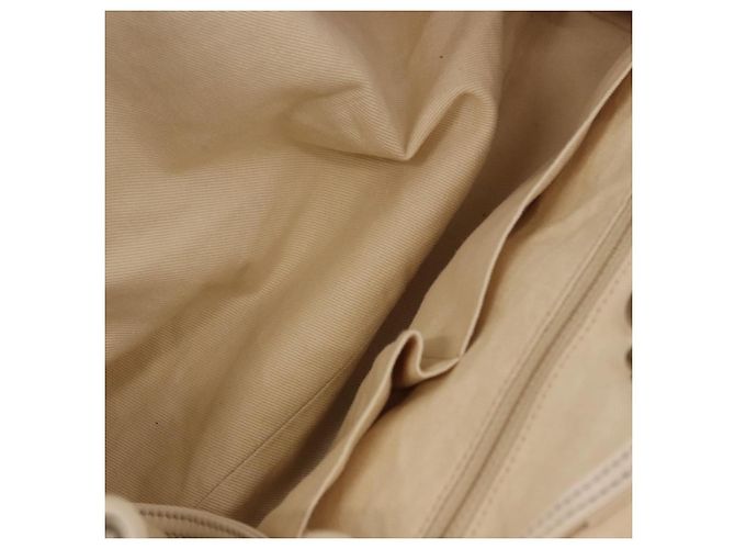 Borsa a catena CHANEL V-Stitch Icon Series Canvas Beige Silver CC Auth 201991A Argento - vista 11