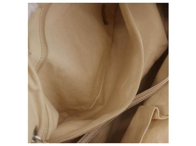 Borsa a catena CHANEL V-Stitch Icon Series Canvas Beige Silver CC Auth 201991A Argento - vista 21