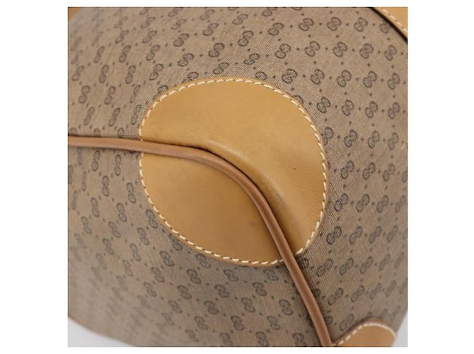 Borsa Boston GUCCI Micro GG Supreme PVC Beige Oro 58 012 468 40 Auth 197681A D'oro - vista 17