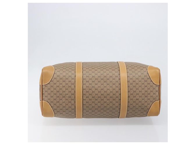 Borsa Boston GUCCI Micro GG Supreme PVC Beige Oro 58 012 468 40 Auth 197681A D'oro - vista 5