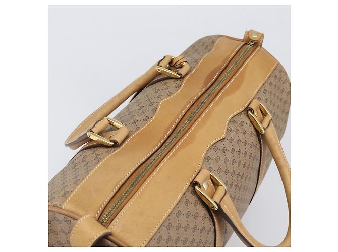 Borsa Boston GUCCI Micro GG Supreme PVC Beige Oro 58 012 468 40 Auth 197681A D'oro - vista 6