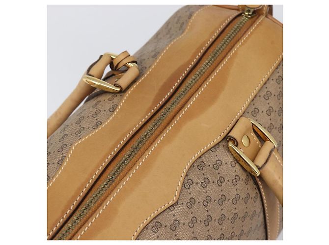 Borsa Boston GUCCI Micro GG Supreme PVC Beige Oro 58 012 468 40 Auth 197681A D'oro - vista 7