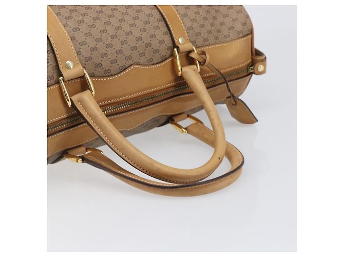 Borsa Boston GUCCI Micro GG Supreme PVC Beige Oro 58 012 468 40 Auth 197681A D'oro - vista 8