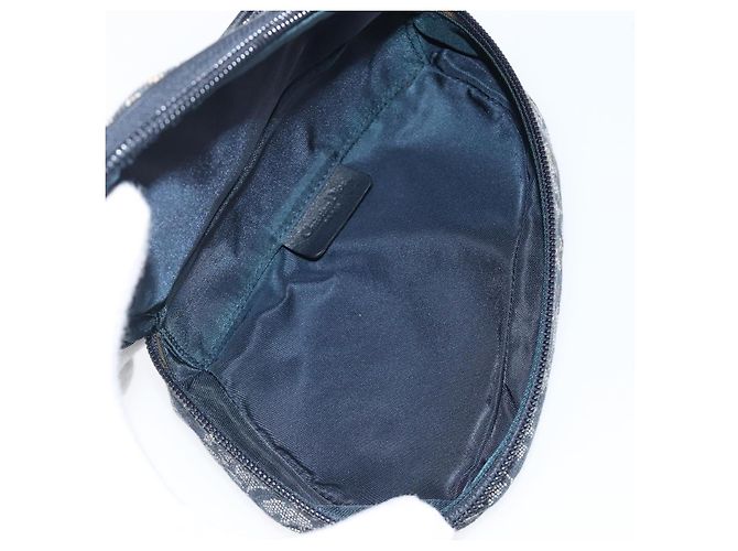 Pouch Saddle Christian Dior Trotter Canvas Navy Gold Auth 199475 D'oro Blu navy - vista 17