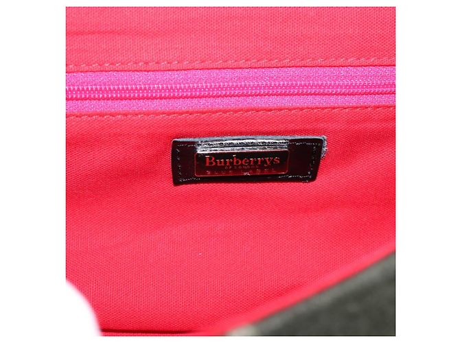 Borsa a Tracolla Burberrys Nova Check Lana Verde Argento Auth 202175A - vista 10
