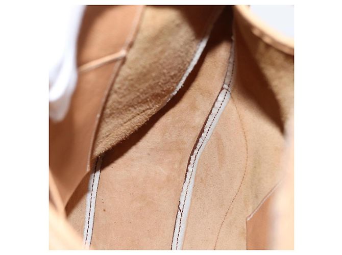 Hermès Borsa a tracolla HERMES Trim 38 in pelle Beige Gold Auth 199943A D'oro - vista 16