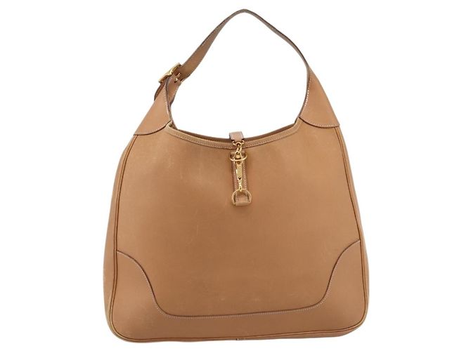 Hermès Borsa a tracolla HERMES Trim 38 in pelle Beige Gold Auth 199943A D'oro - vista 2