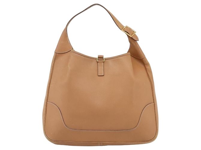 Hermès Borsa a tracolla HERMES Trim 38 in pelle Beige Gold Auth 199943A D'oro - vista 3