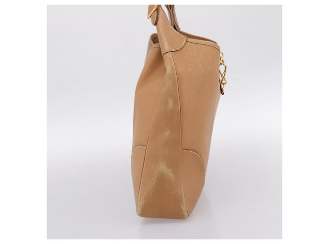 Hermès Borsa a tracolla HERMES Trim 38 in pelle Beige Gold Auth 199943A D'oro - vista 4
