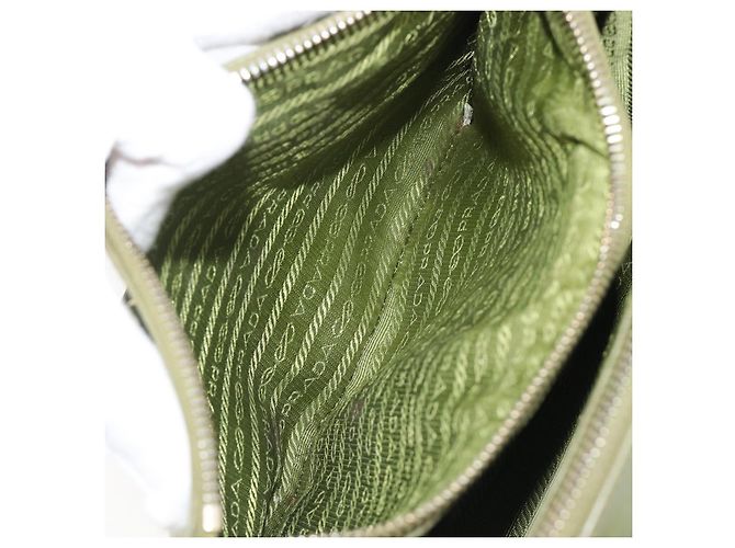 Bolsa de mão PRADA Galleria Saffiano 2way Green Gold Tone Auth 199533A Verde - vista 29