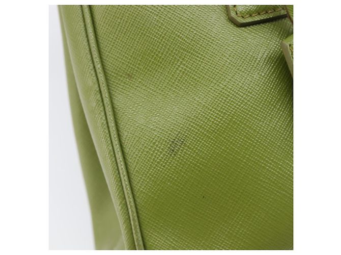 Bolsa de mão PRADA Galleria Saffiano 2way Green Gold Tone Auth 199533A Verde - vista 9