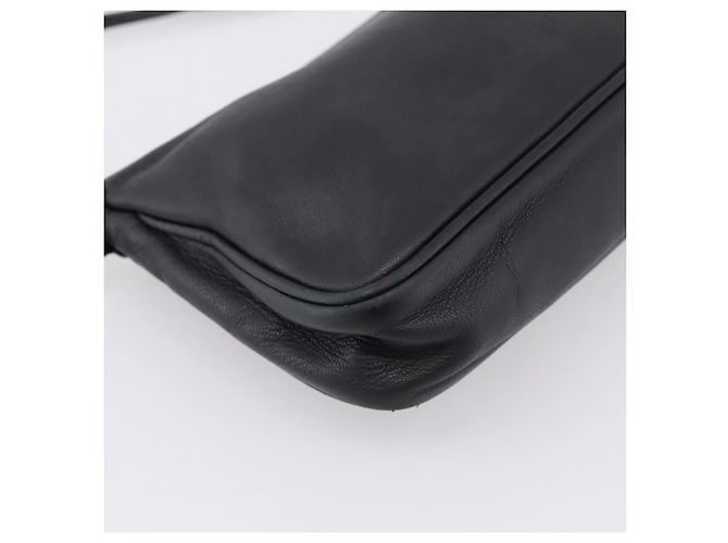 Jimmy Choo Accessory Pouch Leather Black Silver Auth 202164A Silvery - view 16