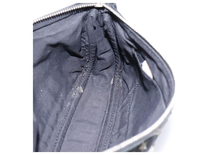 Jimmy Choo Accessory Pouch Leather Black Silver Auth 202164A Silvery - view 19