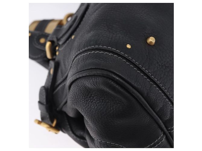 Chloé Borsa Chloe Paddington in pelle nera oro argento Auth ki6774M Nero D'oro - vista 10