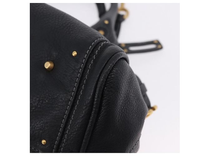 Chloé Borsa Chloe Paddington in pelle nera oro argento Auth ki6774M Nero D'oro - vista 11