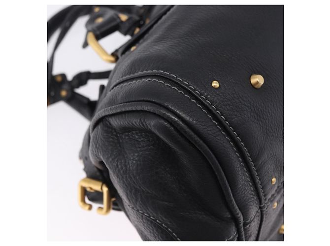 Chloé Borsa Chloe Paddington in pelle nera oro argento Auth ki6774M Nero D'oro - vista 12