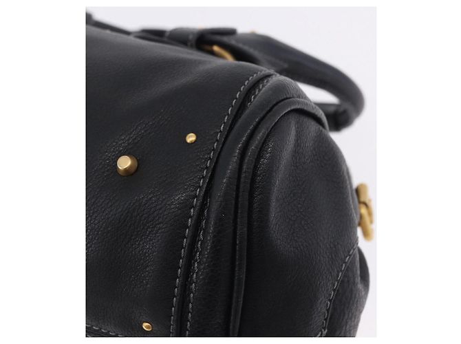 Chloé Borsa Chloe Paddington in pelle nera oro argento Auth ki6774M Nero D'oro - vista 13