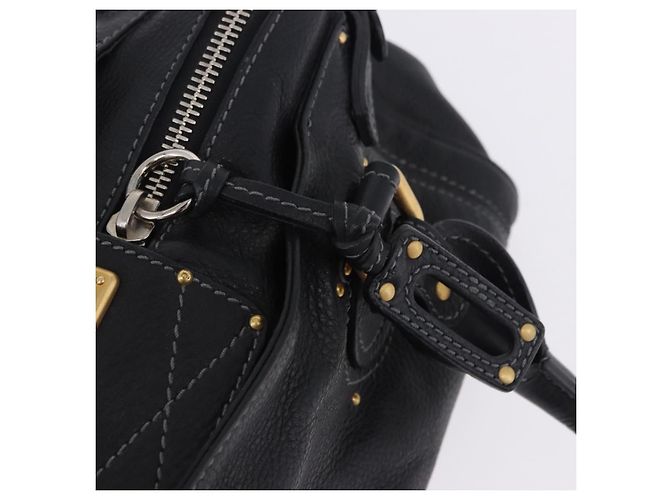 Chloé Borsa Chloe Paddington in pelle nera oro argento Auth ki6774M Nero D'oro - vista 15