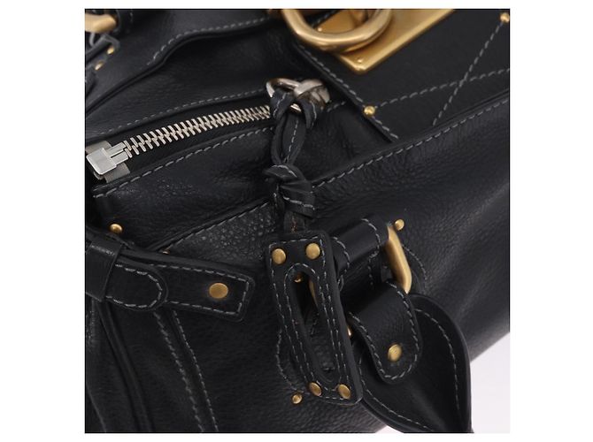 Chloé Borsa Chloe Paddington in pelle nera oro argento Auth ki6774M Nero D'oro - vista 16