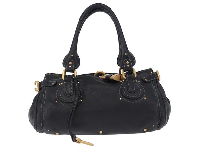 Chloé Borsa Chloe Paddington in pelle nera oro argento Auth ki6774M Nero D'oro - vista 2