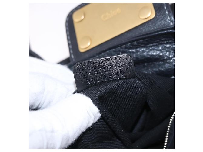 Chloé Borsa Chloe Paddington in pelle nera oro argento Auth ki6774M Nero D'oro - vista 26