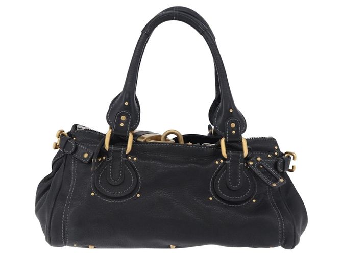 Chloé Borsa Chloe Paddington in pelle nera oro argento Auth ki6774M Nero D'oro - vista 3