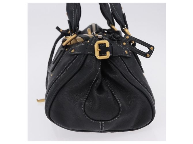 Chloé Borsa Chloe Paddington in pelle nera oro argento Auth ki6774M Nero D'oro - vista 4