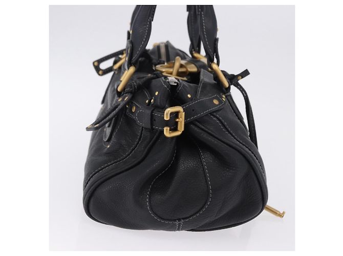 Chloé Borsa Chloe Paddington in pelle nera oro argento Auth ki6774M Nero D'oro - vista 5