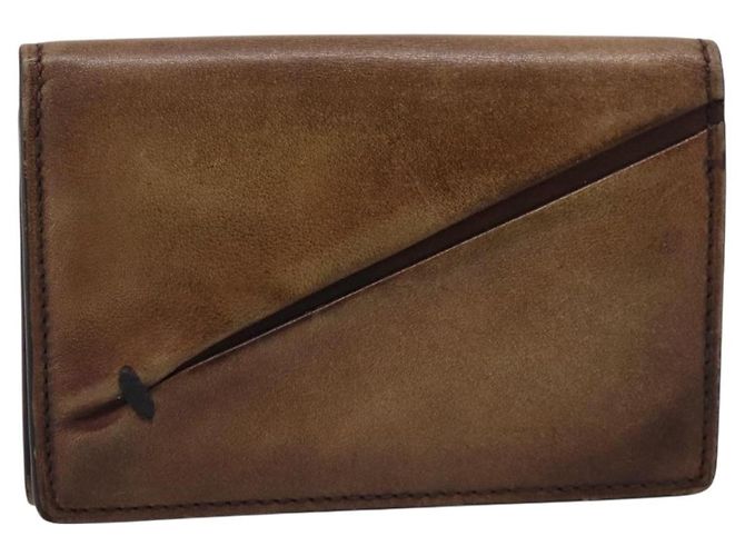 Tarjetero Berluti Gas Pearl de cuero marrón Auth 201010V Castaño - vista 13