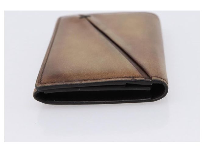 Tarjetero Berluti Gas Pearl de cuero marrón Auth 201010V Castaño - vista 4