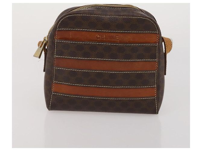 Céline Borsa a tracolla CELINE Macadam Canvas PVC Leather 5 Set Brown Auth BA13881 Marrone - vista 12
