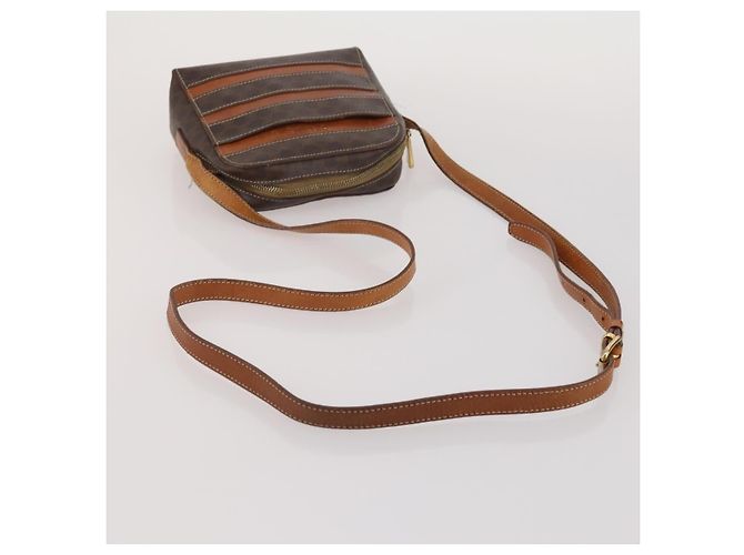 Céline Borsa a tracolla CELINE Macadam Canvas PVC Leather 5 Set Brown Auth BA13881 Marrone - vista 14