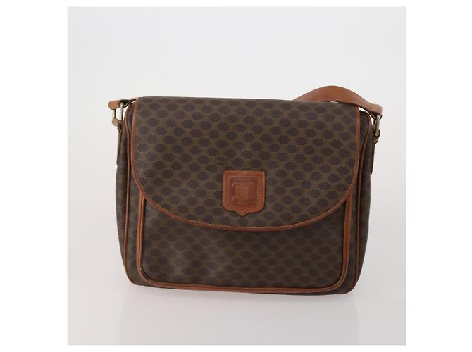 Céline Borsa a tracolla CELINE Macadam Canvas PVC Leather 5 Set Brown Auth BA13881 Marrone - vista 2