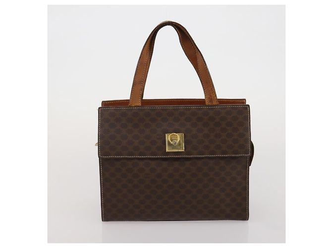 Céline Borsa a tracolla CELINE Macadam Canvas PVC Leather 5 Set Brown Auth BA13881 Marrone - vista 22