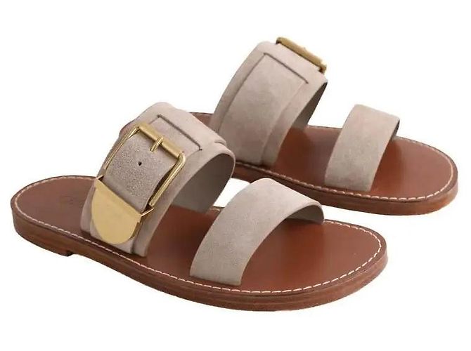 Sandali Chloé in camoscio grigi Grigio - vista 3