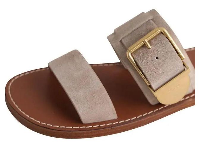 Sandali Chloé in camoscio grigi Grigio - vista 5