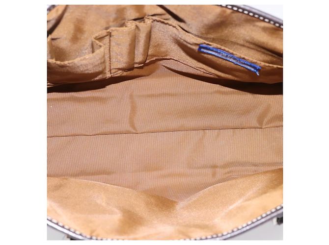 Borsa BURBERRY Nova Check Blue Label in lana marrone e oro autentica bs36933 D'oro - vista 11