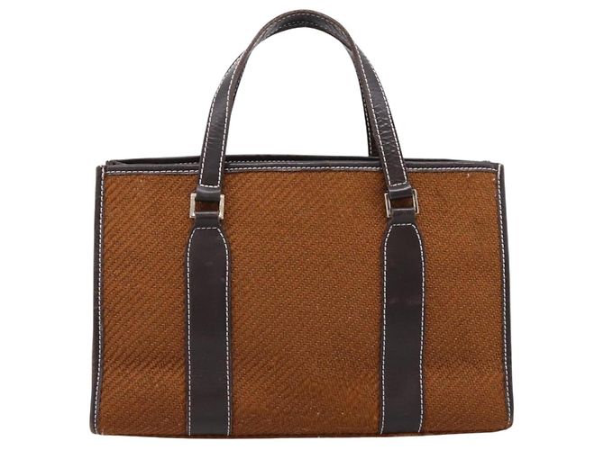 Borsa BURBERRY Nova Check Blue Label in lana marrone e oro autentica bs36933 D'oro - vista 13