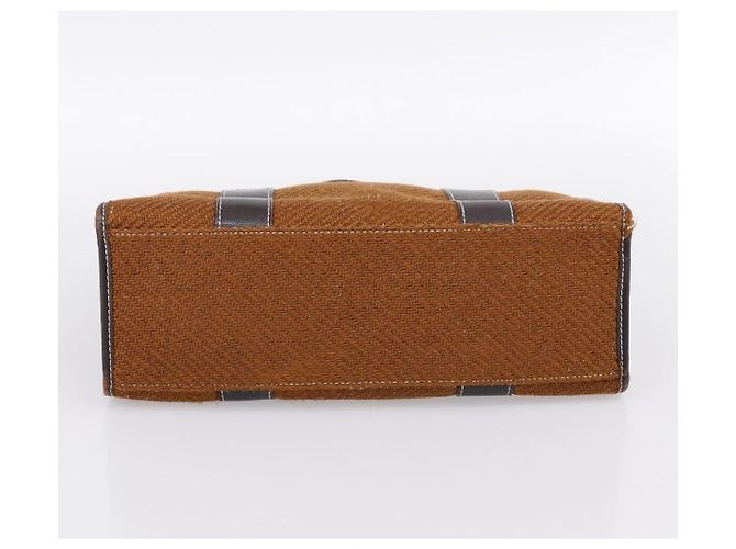 Borsa BURBERRY Nova Check Blue Label in lana marrone e oro autentica bs36933 D'oro - vista 5
