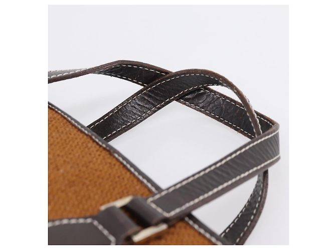 Borsa BURBERRY Nova Check Blue Label in lana marrone e oro autentica bs36933 D'oro - vista 8