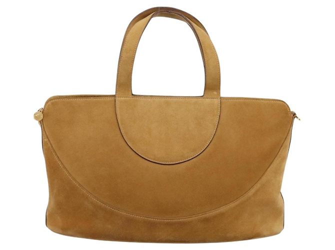 Bulgari Borsa a mano BVLGARI Decollete in camoscio 2way marrone oro autentica hk4023 - vista 13