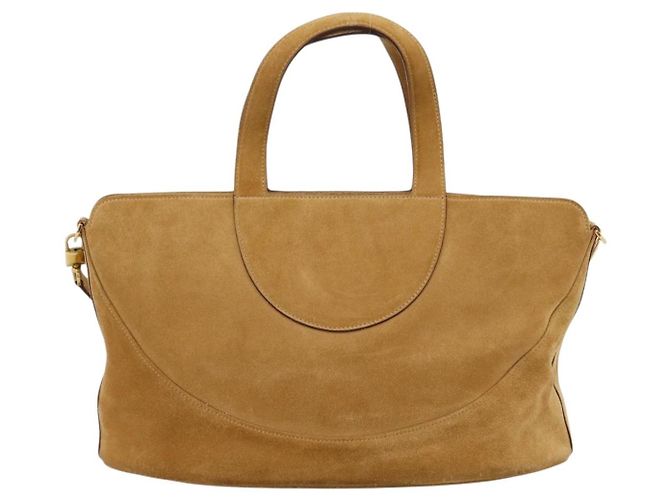 Bulgari Borsa a mano BVLGARI Decollete in camoscio 2way marrone oro autentica hk4023 - vista 2