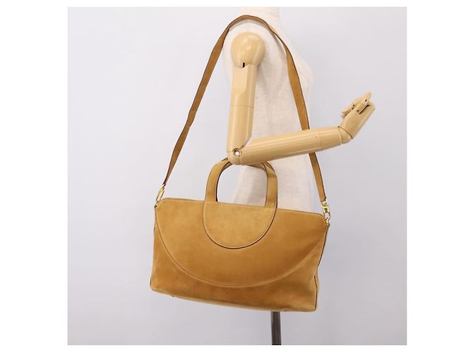 Bulgari Borsa a mano BVLGARI Decollete in camoscio 2way marrone oro autentica hk4023 - vista 24