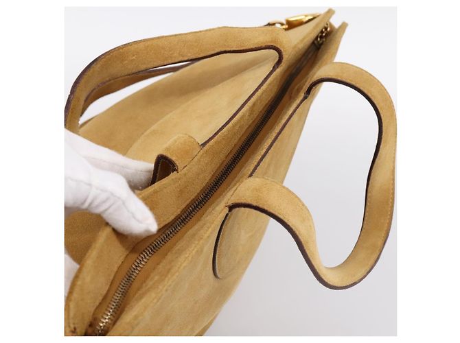 Bulgari Borsa a mano BVLGARI Decollete in camoscio 2way marrone oro autentica hk4023 - vista 6