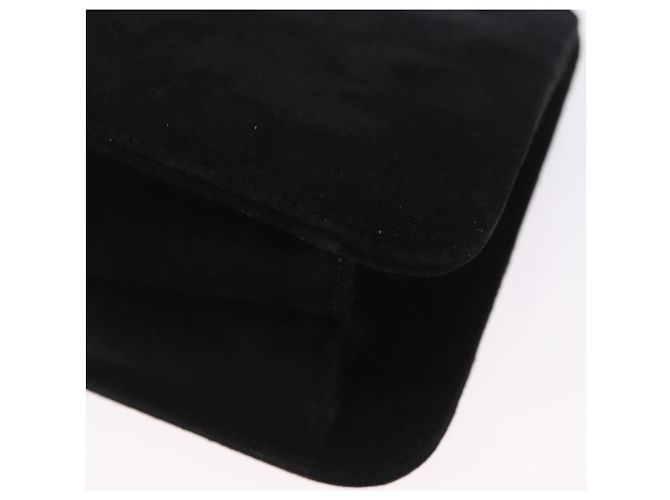 Borsa Salvatore Ferragamo in camoscio nero e oro Auth SW2667V - vista 14