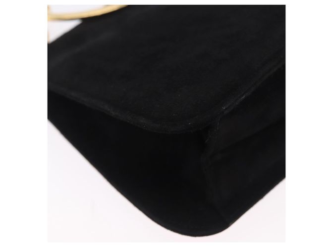 Borsa Salvatore Ferragamo in camoscio nero e oro Auth SW2667V - vista 15